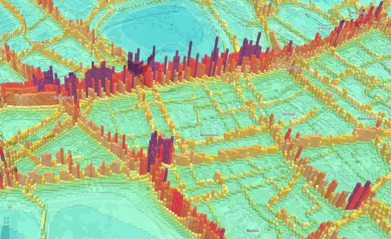 3D Map of Nitrogen Dioxide Pollution | Mapping London